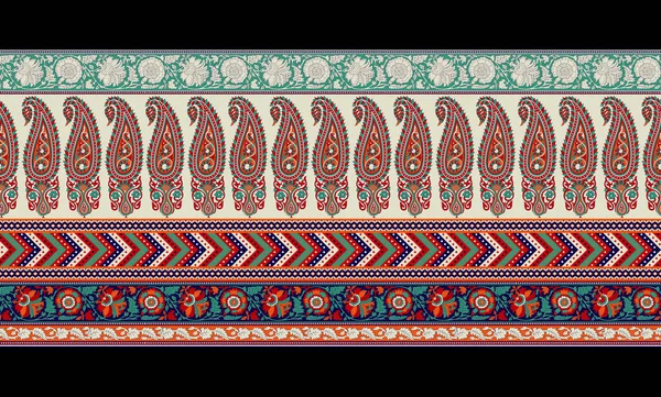 Bunte Blumenmuster Mit Traditionellem Design Persisches Muster Von Paisleys Und — Stockfoto