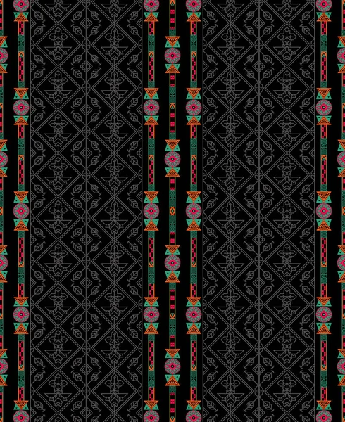 民族装饰垂直无缝图案 民族装饰墙纸 几何背景 印地安人 摩尔人的主题 纺织品 网的设计 — 图库照片