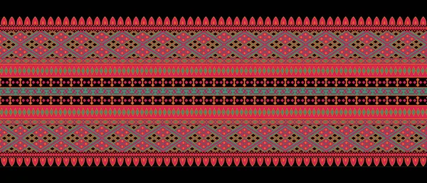 新しい手描き部族芸術のモチーフ要素の境界線のデザイン組成 新しいユニークな現代的なクロスステッチ部族アステカの花のモチーフ要素シャツのデザイン組成印刷のための準備ができてデジタルデザイン — ストック写真