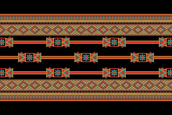 Nowoczesny Unikalny Ręcznie Rysowane Cross Stich Stylu Aztecki Kompozycja Granicy — Zdjęcie stockowe