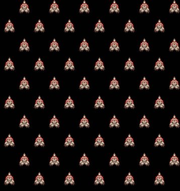 Geleneksel Asya siyah-beyaz dekoratif deseni. Dekorasyon ve tekstil için geometrik desen. Dekorasyon ve giysi kumaşları için küçük motif.