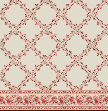 Textile Digital Ikat Ethnic Design Set of damask Border Baroque Pattern wallpapers gift card Frame for women cloth use Mughal Paisley Abstract Vintage Turkish Indian classical texture print in fabrics clipart