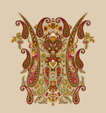 Güzel bir Barok Süslemesi geometrik etnik tarz sınır tasarımı suluboya el yapımı sanat deseni, tekrar çiçek deseni, klasik el çizimi.