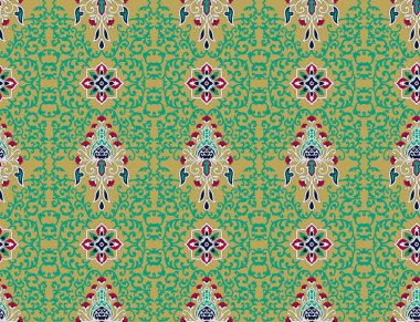 Hawaii kabile elementleri ve amber kumaş yama soyut klasik dikişsiz desen