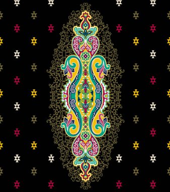 Tekstil Dijital İkat Etnik Tasarım Şam Sınır Kalıpları Duvar kağıtları Kadınlar için hediye kartı Çerçevesi Kumaşlarda Mughal Paisley Soyut Türkiyeli klasik kumaş baskısı