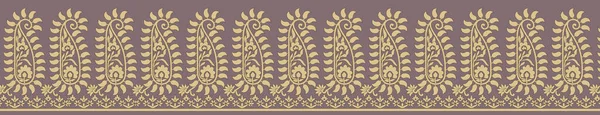 Бесшовный Дизайн Цветочных Краёв Paisley Цветочным Дизайном Границы Пейсли Дизайн — стоковое фото