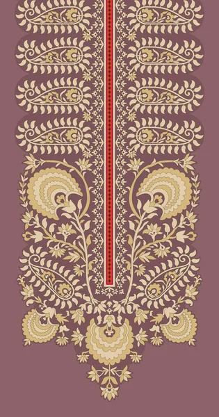 Текстильна Digital Ikat Ethnic Design Set Damask Border Baroque Pattern — стокове фото