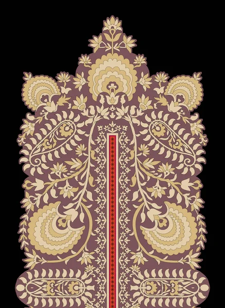 Fantasy Flowers Retro Vintage Jacobean Embroidery Style Element Design Illustration — Stock Photo, Image