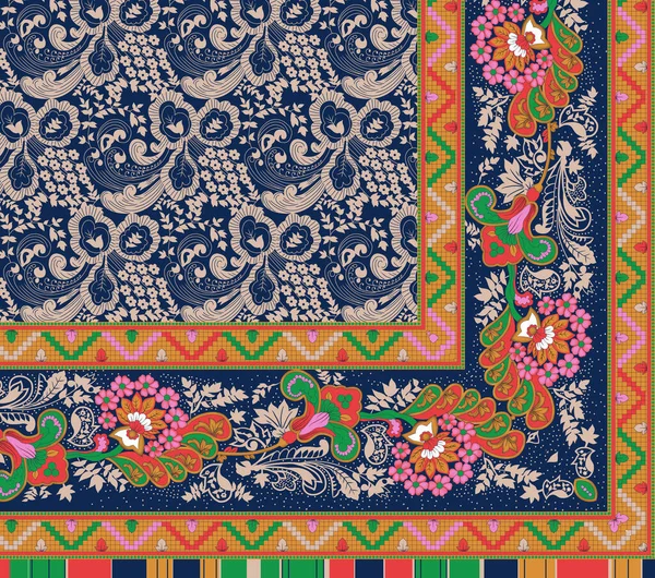 Set Seamless Floral Patterns Border Design Hand Draws Illustrations Seamless — Stock Photo, Image