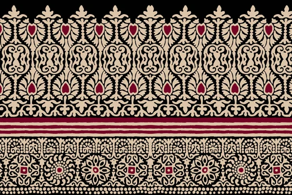 Textil Digital Motiv Design Lyx Prydnad Ikat Etnisk Barock Mönster — Stockfoto