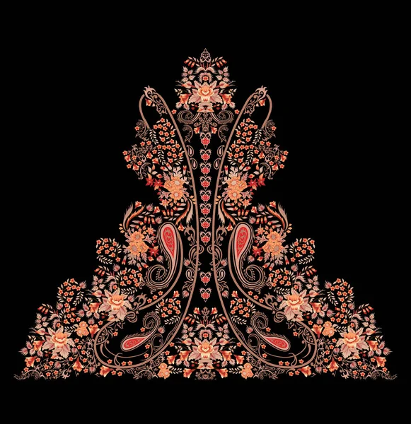 Textile Digital Ikat Ethnic Design Set Damask Border Baroque Pattern — Zdjęcie stockowe