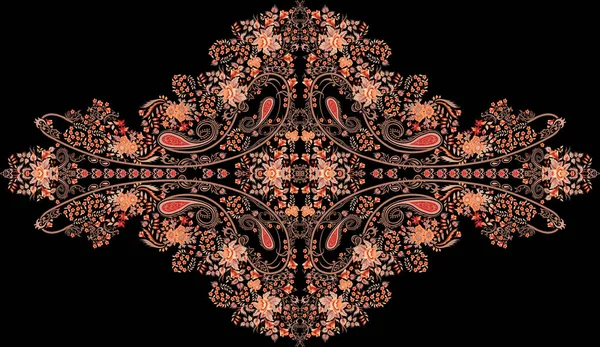 Beautiful Baroque Ornament Geometric Ethnic Style Border Design Handmade Artwork — Stock Photo, Image