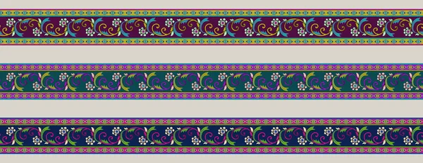 Tekstil Dijital Motif Tasarımı Lüks Süslemeler Spanyol Dekor Barok Desenli — Stok fotoğraf
