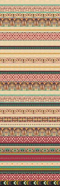 Multi Gekleurde Gedecoreerde Hand Getekend Getraceerd Allover Ornamentaal Basis Achtergrond — Stockfoto