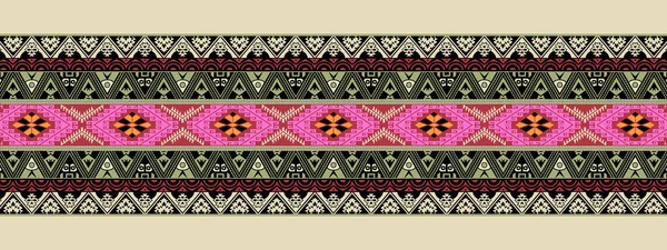 Naadloze Grens Etnische Stijl Geometrische Versiering Decoratieve Strip Voor Textiel — Stockfoto