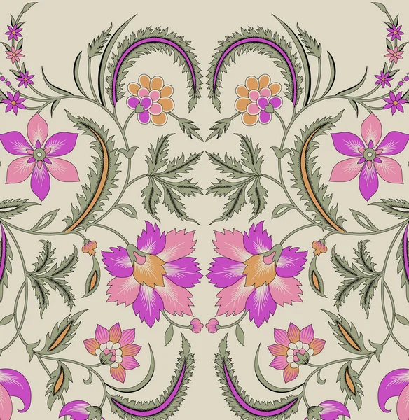 Abstraktní Kvetoucí Květinový Motiv Vícebarevnou Ilustrací Plnou Celém Textilním Designu — Stock fotografie