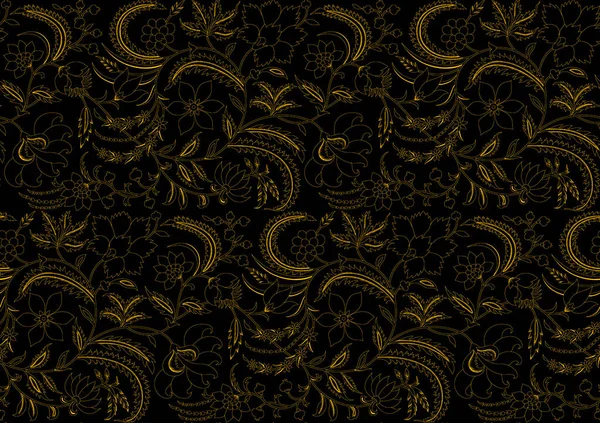 Luxury Gold Natural Green Background Vector Floral Pattern Golden Split — Stock Photo, Image