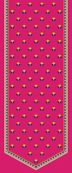 Textile Digital Ikat Ethnic Design Set Damask Border Baroque Pattern — Zdjęcie stockowe