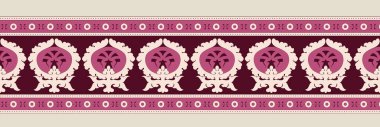 Baroque Ornament border with flowers illustration elegant design for textile branding handmade artwork ornament pattern repeat floral texture, vintage background hand drawing. wallpaper style