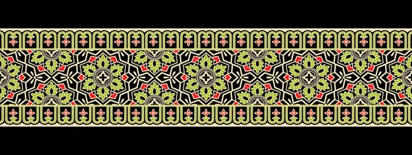 Παραδοσιακό Γεωμετρικό Στολίδι Εθνοτικό Σχέδιο Μπορντούρας Χειροποίητο Σχέδιο Ακουαρέλα Trending — Φωτογραφία Αρχείου