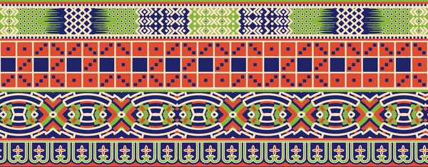 Borda Ornamento Barroco Com Flores Ilustração Design Elegante Para Têxteis — Fotografia de Stock