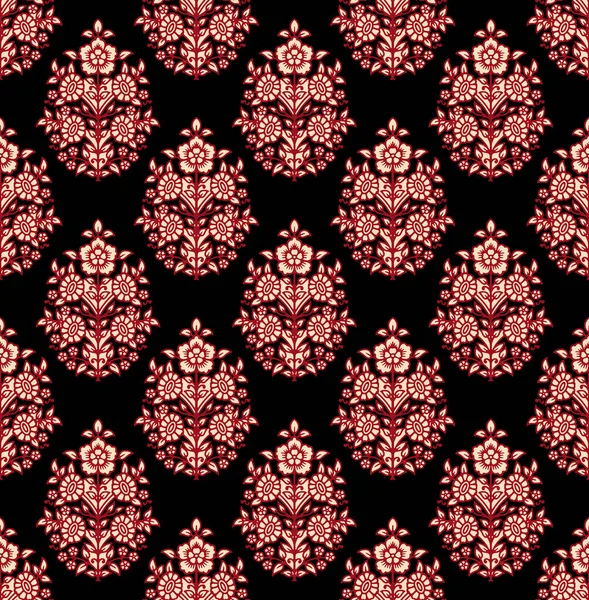 Digitale Bloemen Ajrakh Patroon Blok Print Batik Kunst Handgetekende Batik — Stockfoto