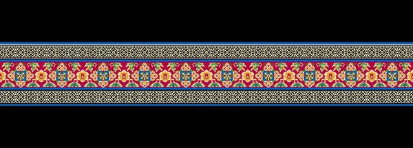 Ikat Kwiatowy Paisley Haft Brązowym Tle Hipster Ikat Etniczny Orientalny — Zdjęcie stockowe