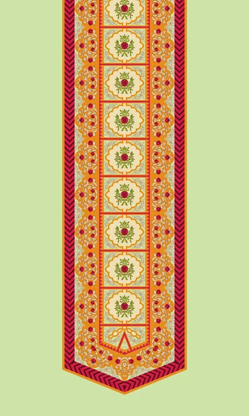 Tessuto Digital Ikat Ethnic Design Set Damasco Bordo Barocco Pattern — Foto Stock