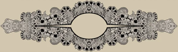 Textile Digital Ikat Ethnic Design Set Damask Border Baroque Pattern — Stock Photo, Image