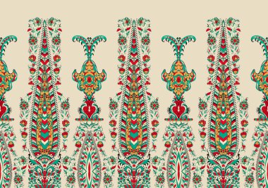 Paisley motifleri tekstil baskıları için sınır tasarımı. Paisley motifleri paisley kenarlık tasarımı güzel pastel renkler desenli tekstil sınır tasarımı.