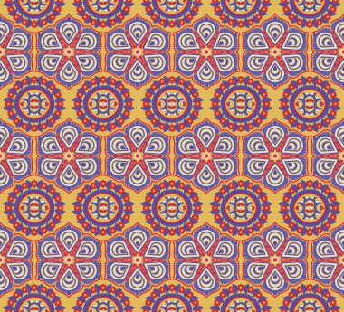 Tırmanan bitkiler ve dekoratif elementlerle renksiz Arap deseni. Hint duvar kağıdı. Ambalaj kağıdı, duvar kağıdı, kumaş, tekstil, halı, halı, örtü için çiçek tasarımı.