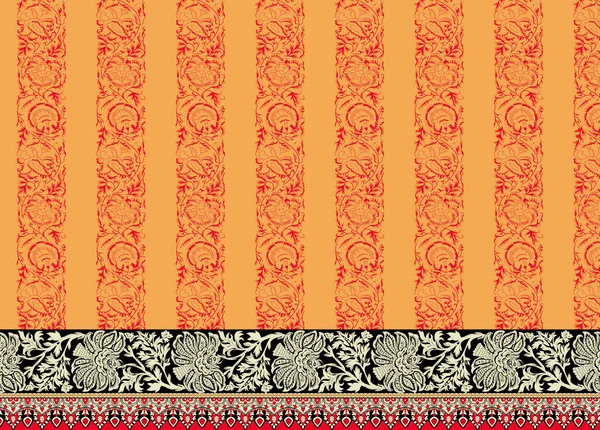 Cyfrowa Koszula Etniczna Border Design Motywy Projekt Nadruków Tekstylnych Odzieży — Zdjęcie stockowe