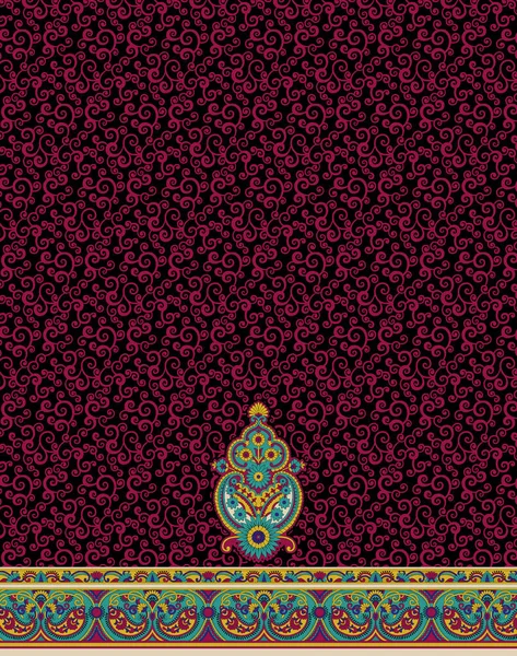 Textile Digital Design Carpet Motif Luxury Pattern Decor Border Ikat — Fotografia de Stock