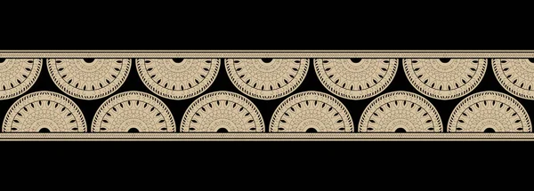 Digitales Textildesign Motiv Mit Geometrischem Rand Nahtlose Und Ethnische Dekoration — Stockfoto