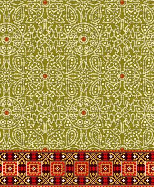 Textile Digital Ikat Ethnic Design Set Damask Border Baroque Pattern — Stok fotoğraf