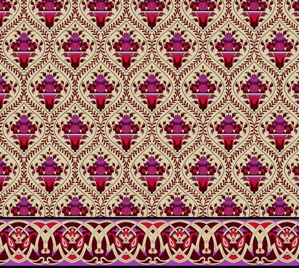 Textil Digital Design Front Och Rygg Och Vit Och Ornaments — Stockfoto