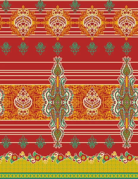 Padrão Floral Colorido Com Design Estilo Tradicional Padrão Persa Paisleys — Fotografia de Stock