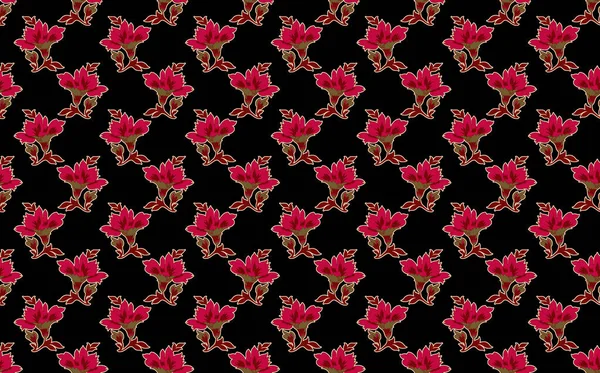 Ikat Květinové Paisley Výšivky Černém Pozadí Geometrické Orientální Vzor Tradicional — Stock fotografie