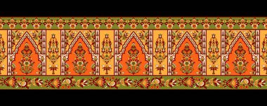 Tekstil Dijital İkat Etnik Tasarım Şam Sınır Kalıpları Duvar kağıtları Kadınlar için hediye kartı Çerçevesi Kumaşlarda Mughal Paisley Soyut Türkiyeli klasik kumaş baskısı