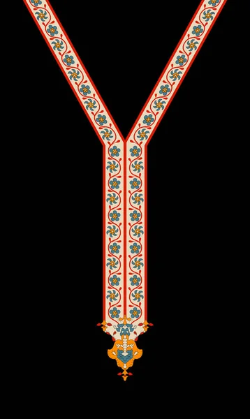 刺繍タトレエテンプレート パレスチナのファッションネック装飾 タトレエスの飾り伝統的なパレスチナ刺繍パターン 刺繍ベクトルタトレーズテンプレート パレスチナのファッション首飾り — ストック写真