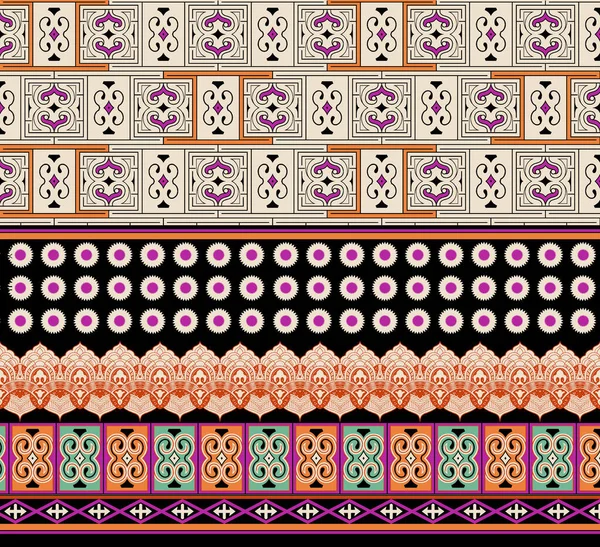 Безшовний Кордон Декоративними Етнічними Елементами Марокканський Стиль Рожевий Горизонтальний Аравійський — стокове фото