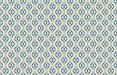 Güzel etnik soyut ikat sanatı. Kabile, halk nakışı ve Meksika stili kusursuz Kasuri deseni. Halı, duvar kâğıdı, giysi, kumaş, örtü, kaplama için tasarım.