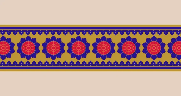 黒の背景にイカットの花のペイズリー刺繍 幾何学的な民族東洋のパターンの伝統 テクスチャ ファブリック およびサロンのためのデザイン — ストック写真