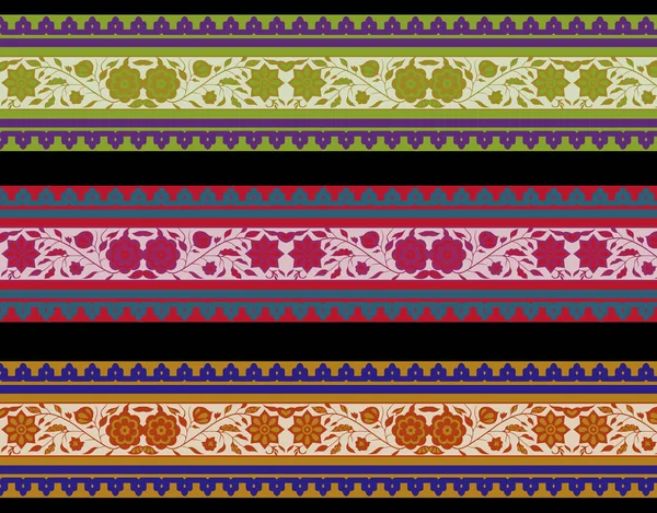 Baroque Ornament Border Flowers Illustration Elegant Design Textile Branding Handmade — Stock fotografie
