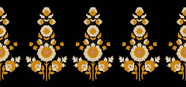 Sömlös Design Blomstermotiv Vid Gränsen Blomma Vintage Skriftrulle Barock Viktoriansk — Stockfoto