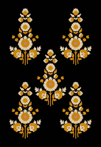 花のヴィンテージスクロールバロックビクトリア朝のフレームの境界は バラ牡丹の花の装飾の葉は レトロなパターンの装飾オレンジのデザインの入れ墨を刻ま黄色ゴールドFiligree書道 — ストック写真