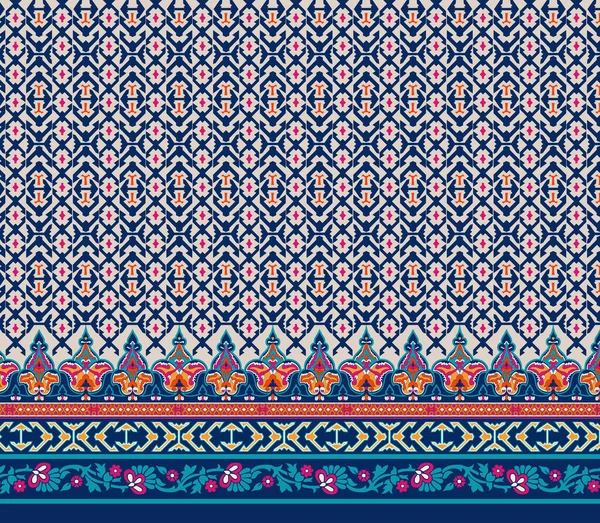 幾何学的な民族東洋のパターンは カーペット バティック ファブリック イラスト刺繍スタイルのための伝統的なデザインをイカットします イカットのパターン — ストック写真