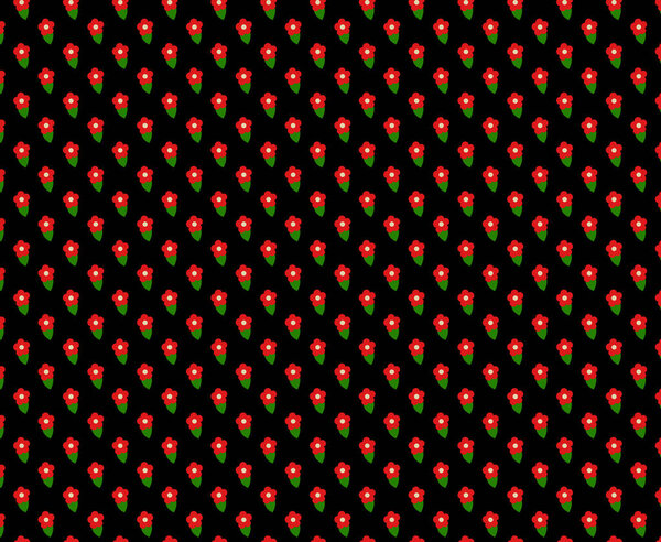 Ретро-узор без печати с цветными цветами и черным фоном. Ретро-многоцветная наивная цветочная ромашка, бесшовная, изолированная на белом. Groovy цветочный фон.