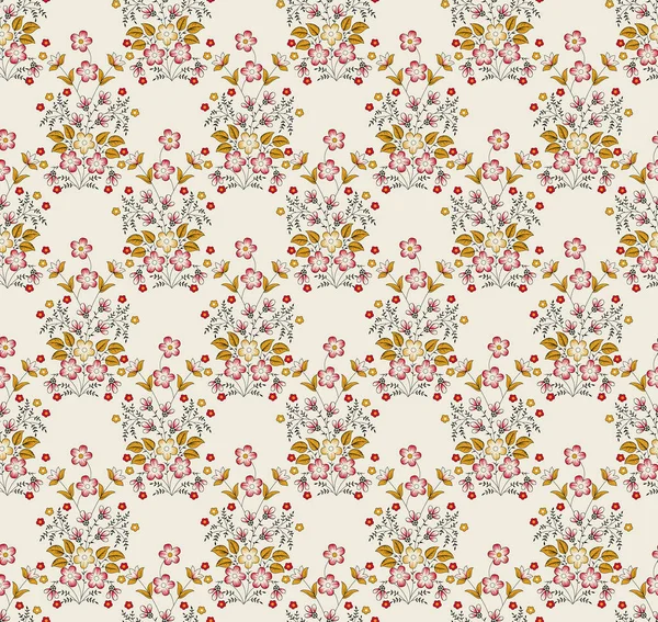 Floral pattern. Pretty flowers on white background. Printing with small flowers. Ditsy print. Seamless texture. Spring bouquet.