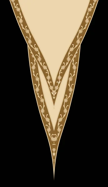 Mooie Bloemenhals Borduurwerk Bruine Achtergrond Geometrisch Etnisch Oosters Patroon Traditioneel — Stockfoto